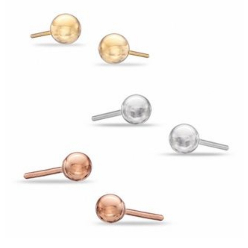 Agento Vivo Sterling Silver Ball Studs Earrings - Picture 6 of 8